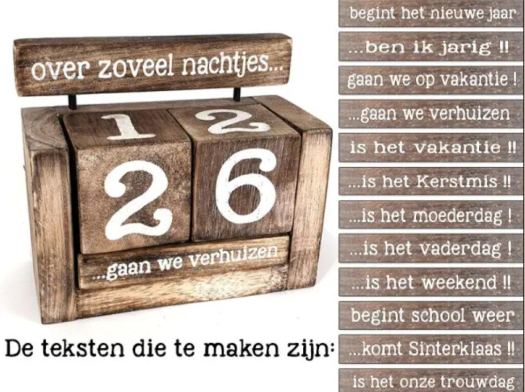 Houten kalenderblok - naturel
